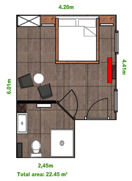 Grundriss Zimmer 6 im Haus Elimar Weber