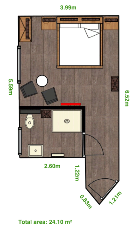 Grundriss Zimmer 9 im Haus Elimar Weber
